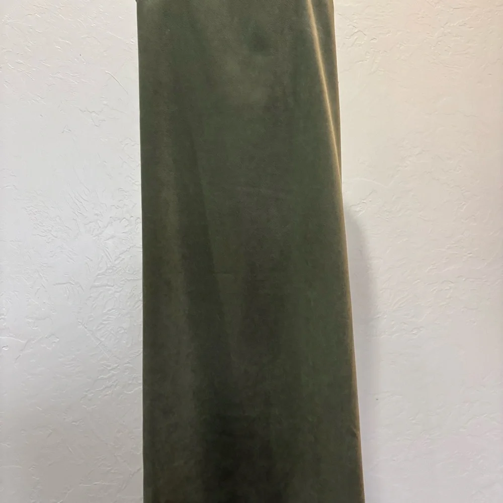 Decorated Originals Olive Green Sleeveless Midi Dress – Embroidered Hem LG - Picture 4 of 13